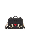 Leather Cat Bag Black Crossbody Purse