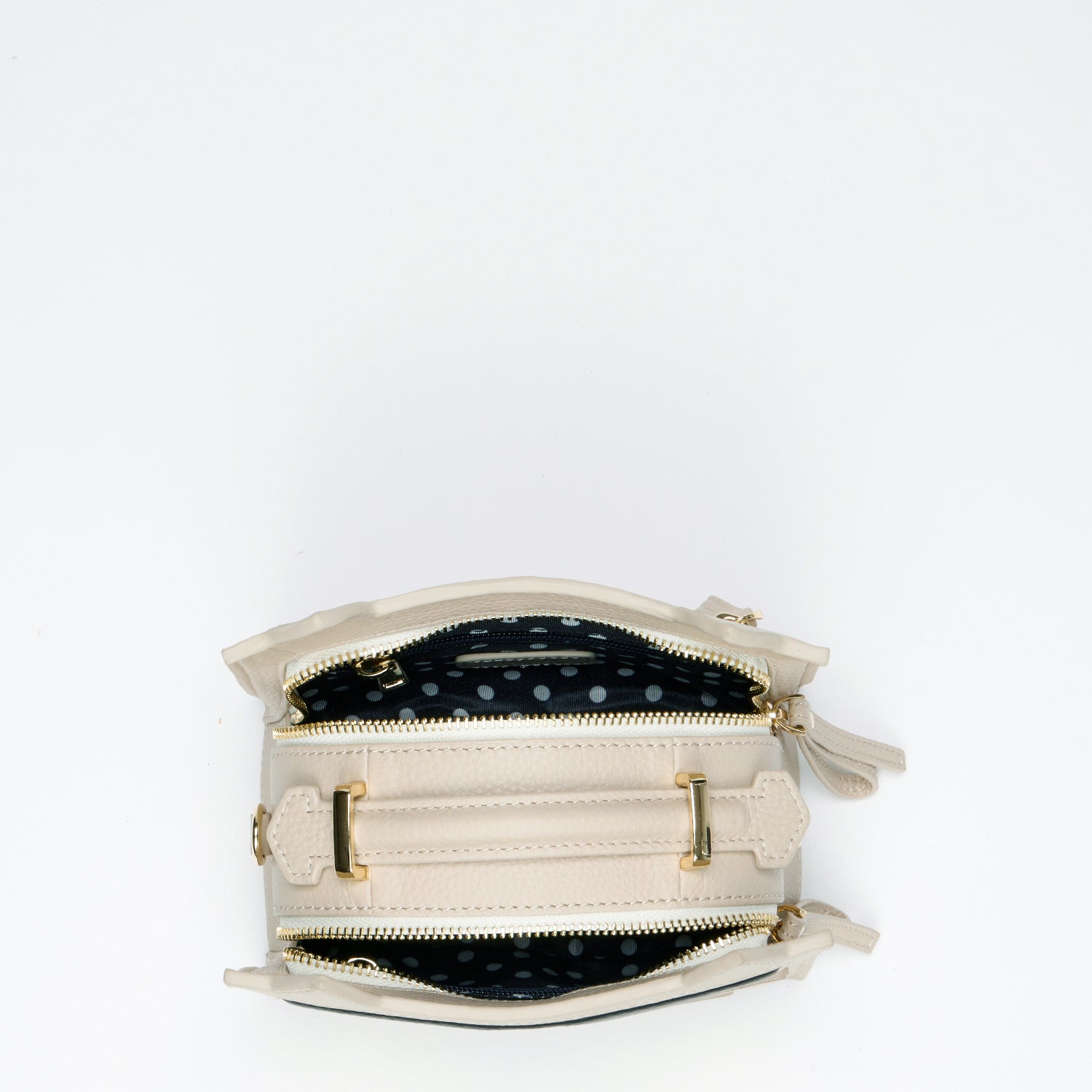 Leather Cat Crossbody Bag Light Beige Cream