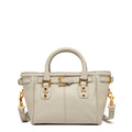Top Handle Leather Satchel Bag Grayish Beige Purse Crossbody Bag for Women