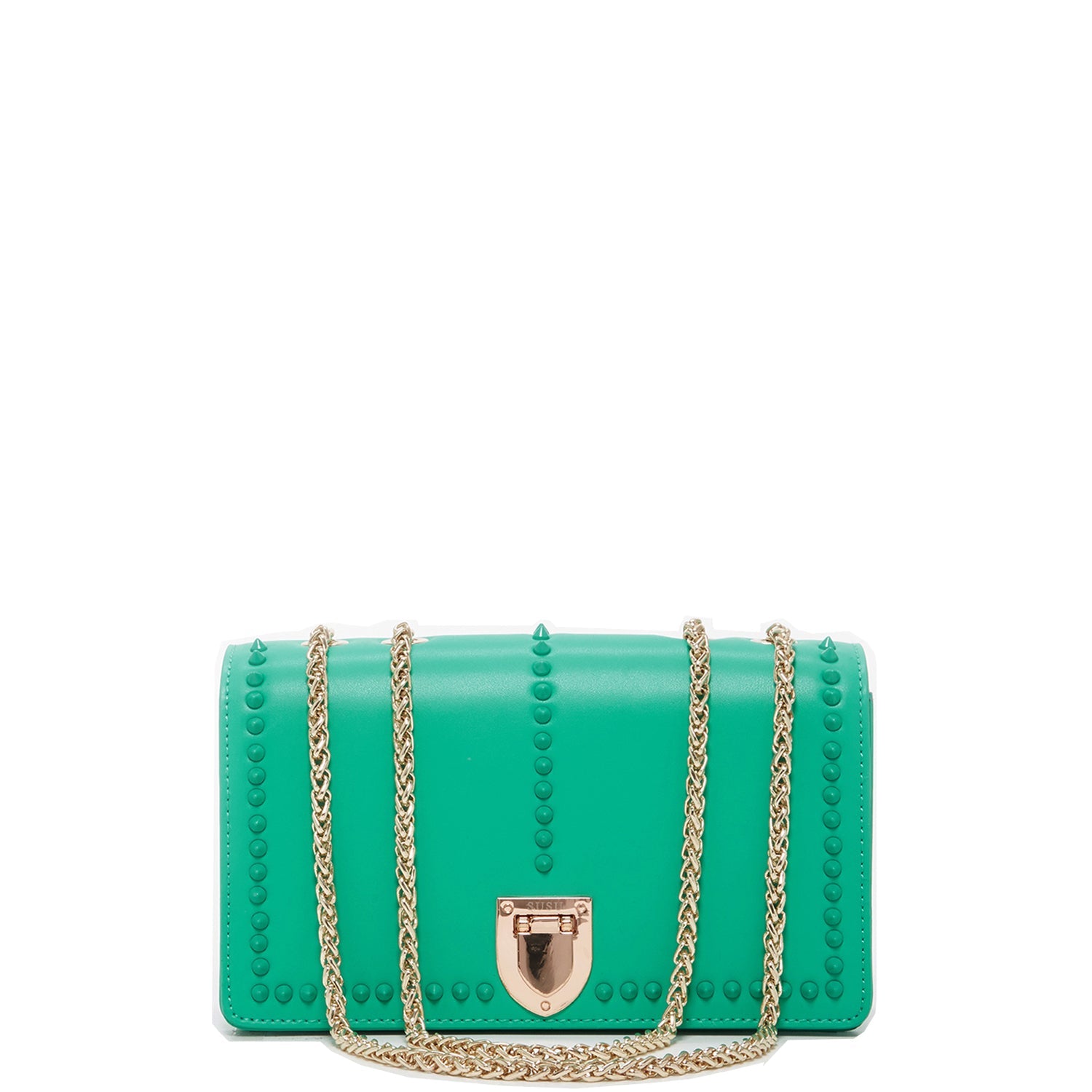 Josie Green Leather Bag with Chain Strap