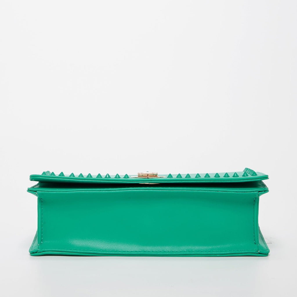 Josie Green Leather Bag with Chain Strap