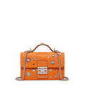 Studded Small Leather Crossbody Bag Orange Purse Cute Handbag  Women's Handbag