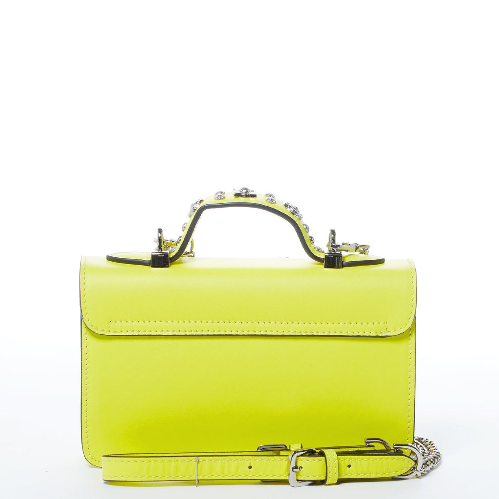 Bright Yellow Purse Studded Leather Crossbody Bag
