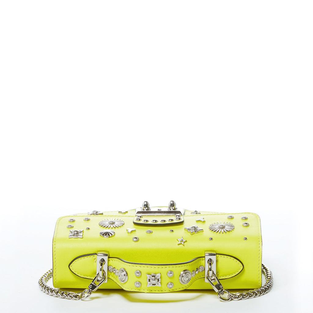 Bright Yellow Purse Studded Leather Crossbody Bag