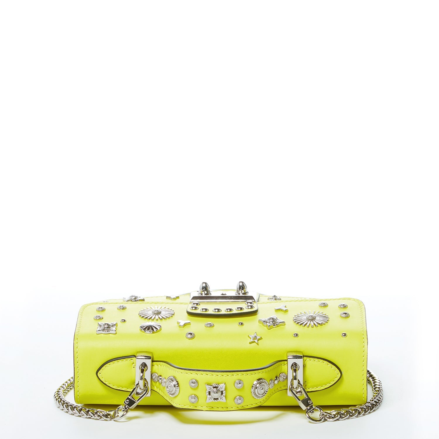 Bright Yellow Purse Studded Leather Crossbody Bag