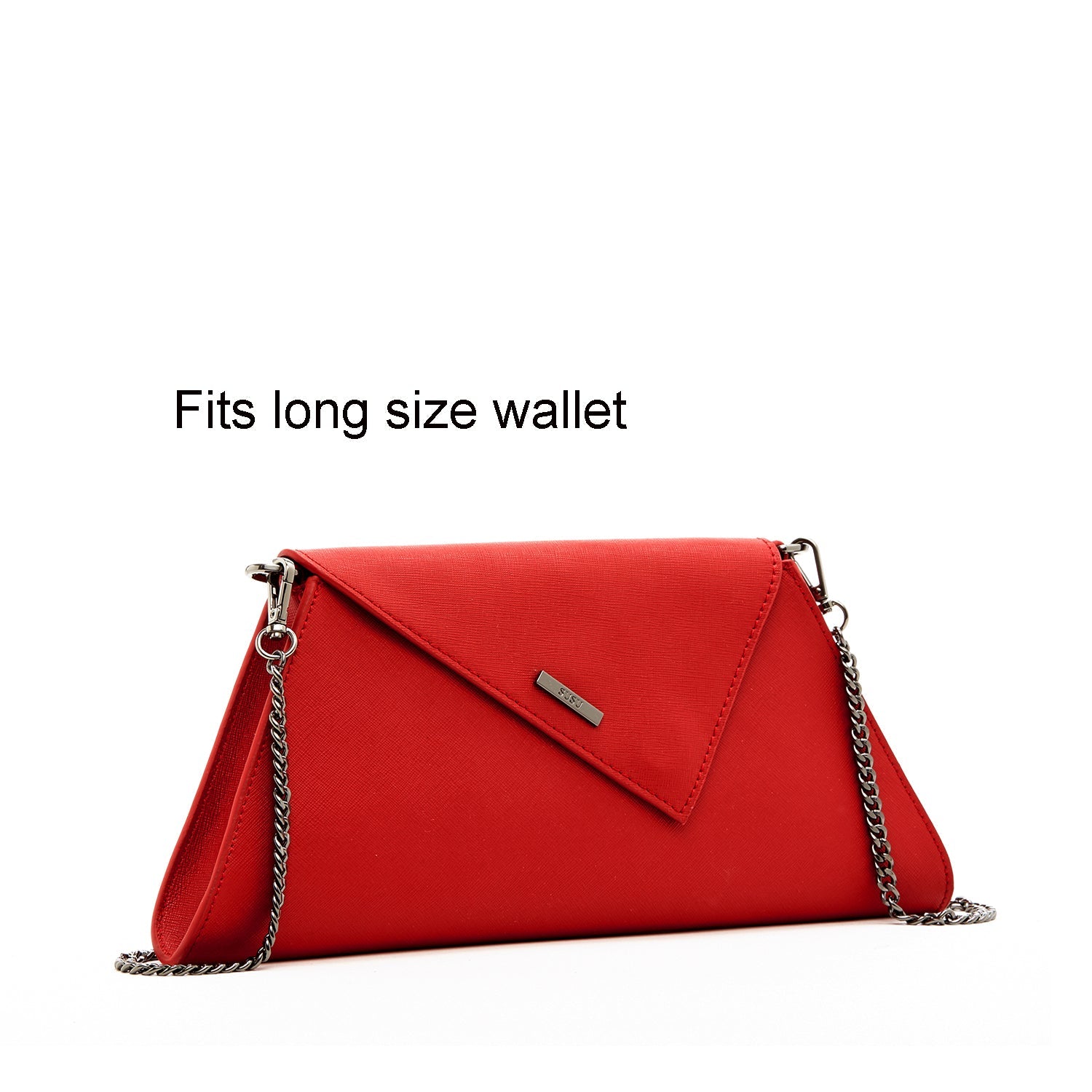 Red Clutch Bag Leather Clutch Purse Crossbody Evening Purse Unique Women's Red Handbag