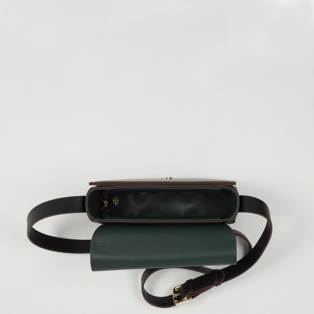 Leather Saddle Bag Black Crossbody Purse