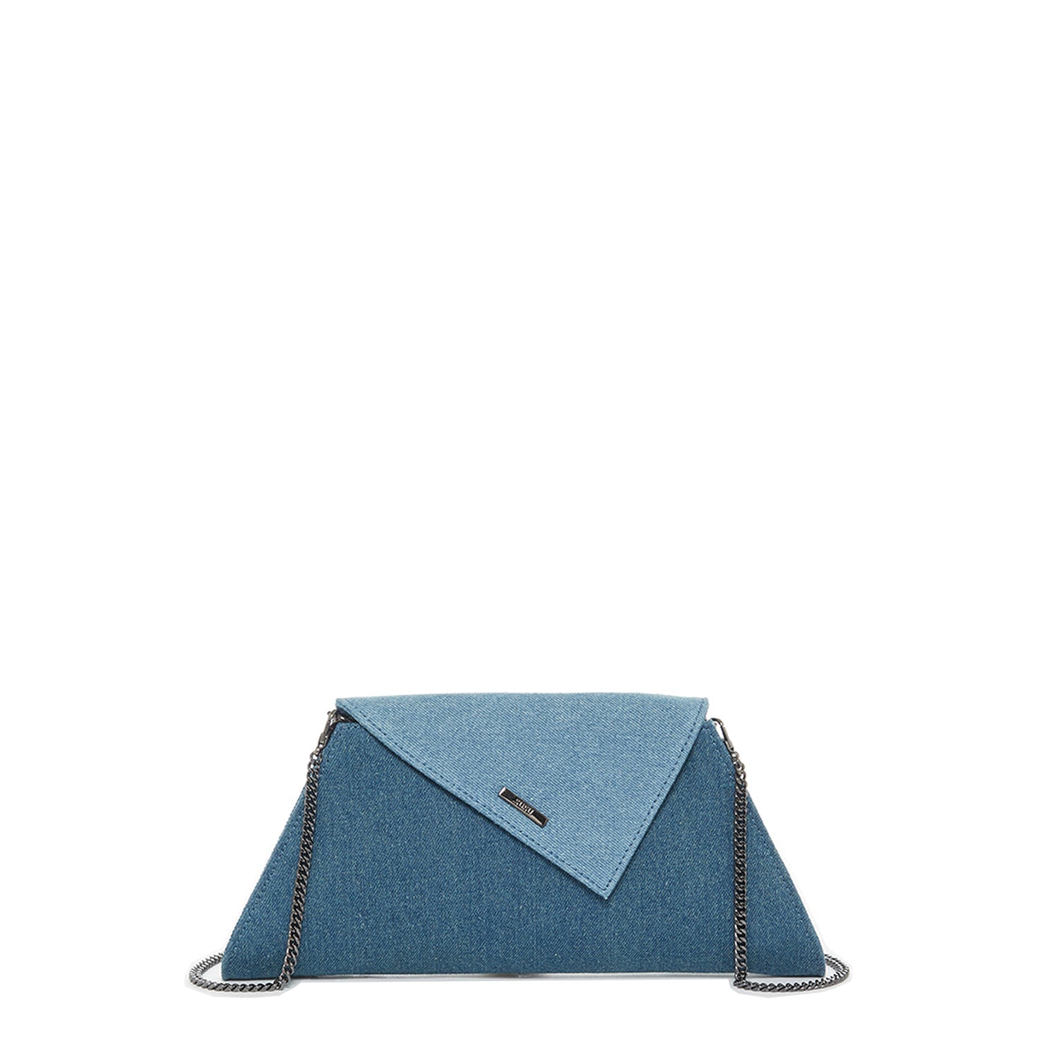 Denim Clutch Bag Two Tone Crossbody Evening Purse Unique Women's Handbag