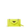 Bright Yellow Mini Crossbody Purse Chain Strap Leather Wristlet Women's Handbag