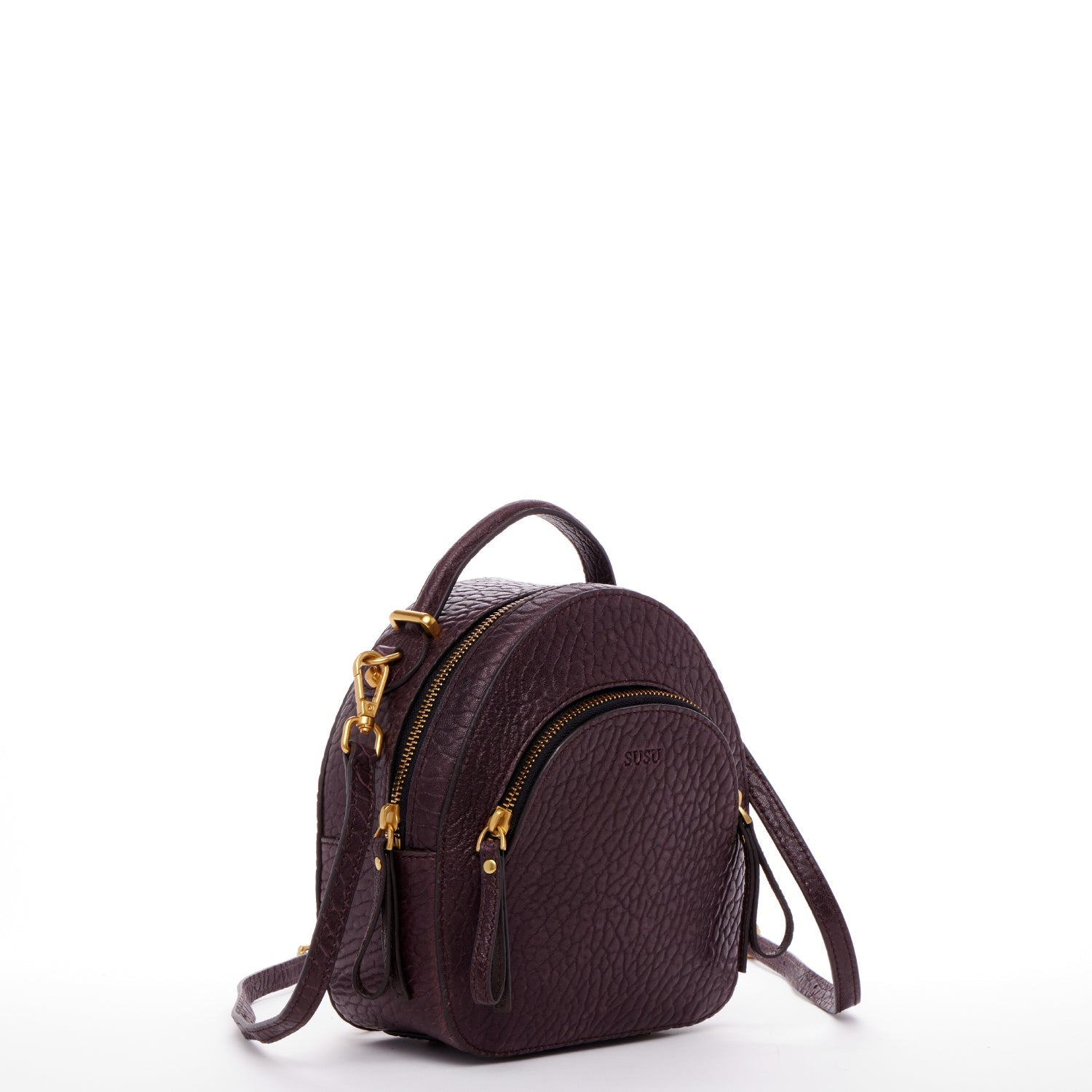 Mahogany Leather Backpack Purse Convertible Crossbody Bag