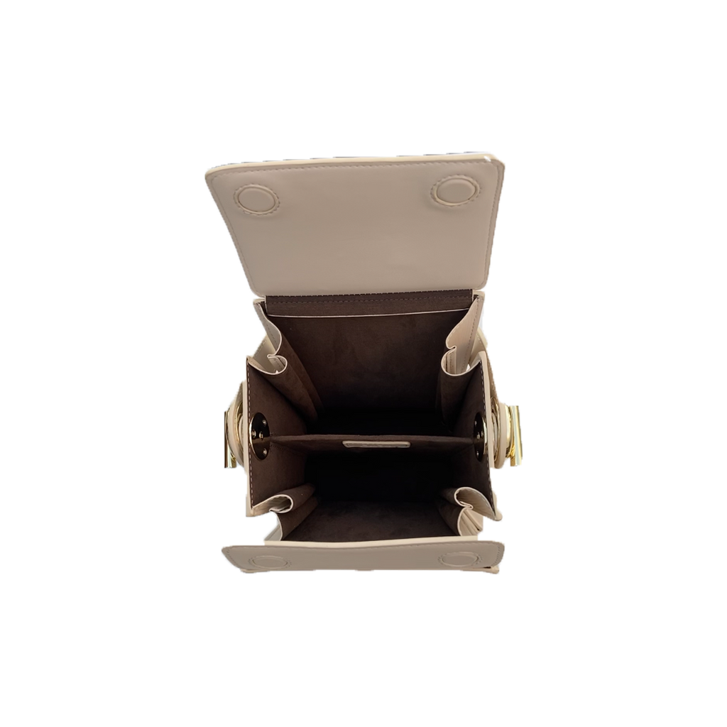 Cream Leather Bucket Bag Off White Unique Leather Crossbody Purse Women's Handbag