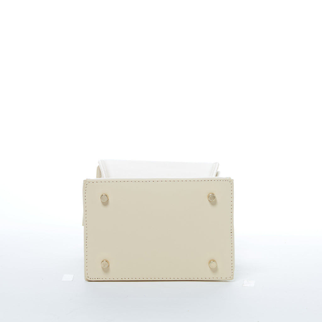 Cream Leather Bucket Bag Off White Unique Leather Crossbody Purse Women's Handbag